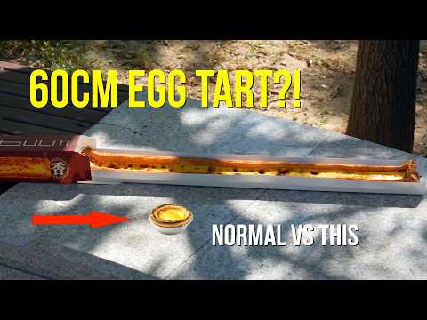 I Tried China’s 60cm EXTRA-LONG Egg Tart (Viral Bakery Trend)