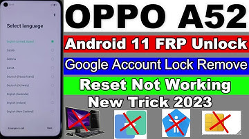 Oppo A52 FRP/Google Account Lock Unlock Without Pc New Trick 2023 | Reset Option Not Working