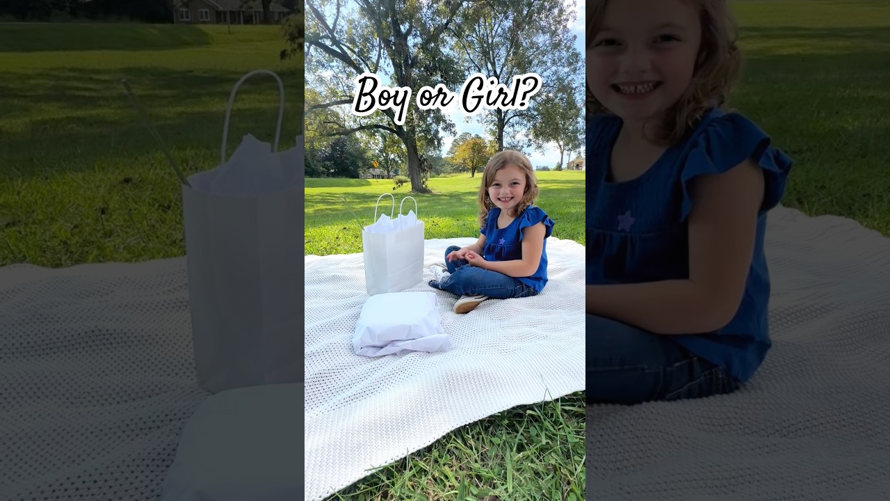 💕💙 Her twin does the cutest Gender Reveal 