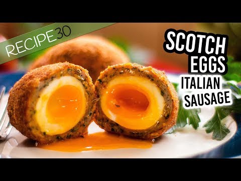 Scotch eggs with Italian sausage  Simple fried eggs and sausage recipe