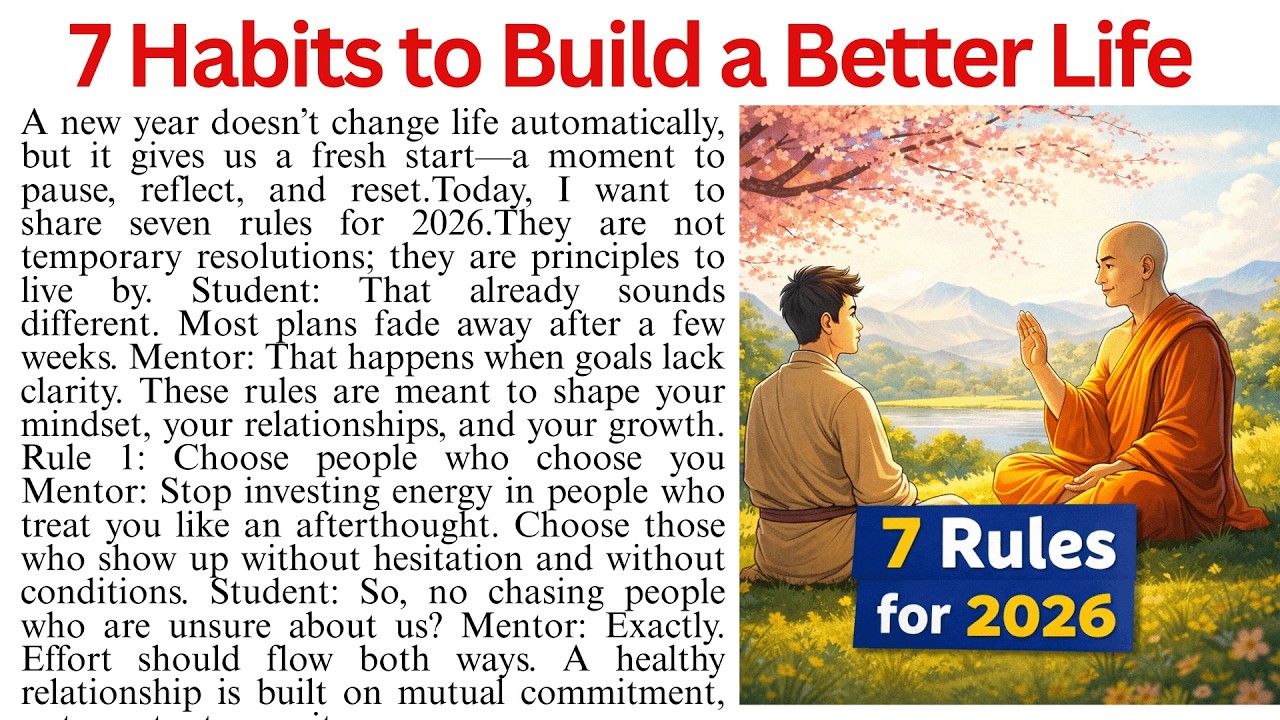 7 Powerful Habits for Better Life | Change Your Life in 2026 | English Conversation |Spoken English 