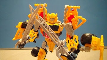 CONSTRUCT BOTS BUMBLEBEE TRANSFORMERS TRIPLE CHANGER CLASS TOY REVIEW
