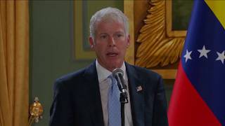 U.S. Secretary of Energy Chris Wright makes statement in Caracas