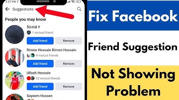 How to Fix Facebook Friend Suggestion Not Showing Problem