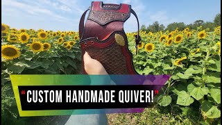 Custom leather archery quiver in 57 seconds.