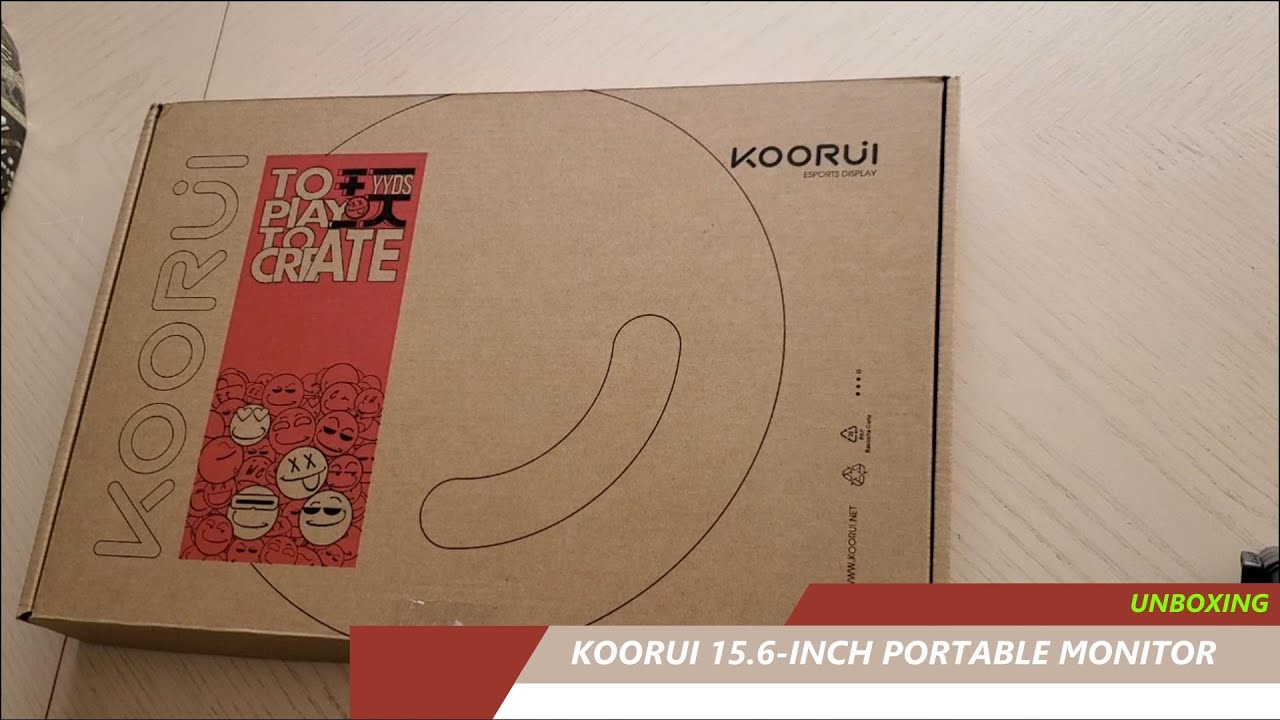 KOORUI Portable Monitor 15.6 Inch 1080P FHD Portable Laptop Monitor IPS  Second Screen USB-C HDMI Travel Monitor w/Protective Cover & Dual Speakers