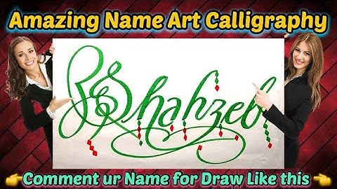 Shahzeb Name Signature Calligraphy Status | How to Draw, Cursive Calligraphy with Cut Marker