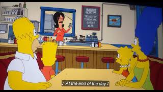 Simpsons at the bobs burgers restaurant #funny #bobsburgers #simpsons