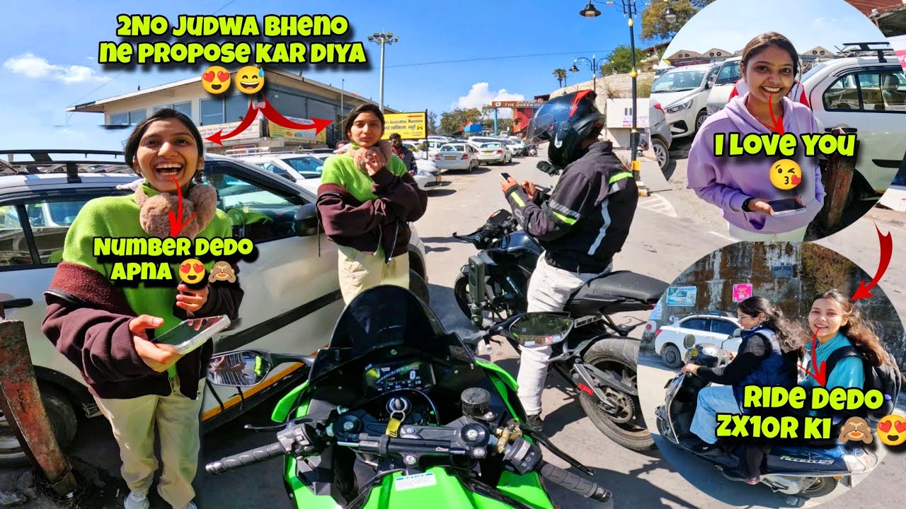 Cute Strangers Mumbai Girls Asking For Lift 😍 On My Kawasaki ZX10R 😍 || Number Milgaya Aaj Toh😅