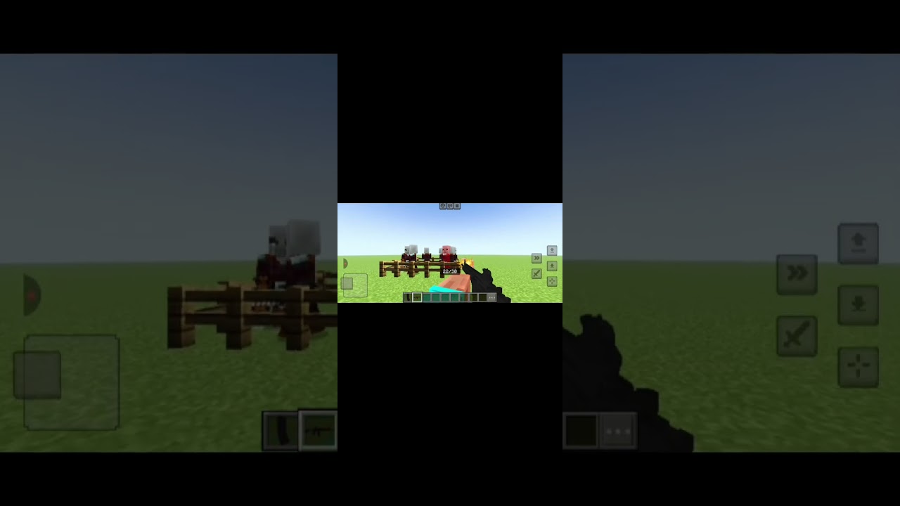 hk416a5 test for mcpe gun mod with hit marks, bullet that break blocks