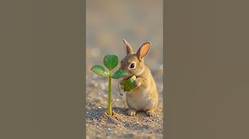 Transcript of The rabbit saved the turnip plant from drying out by watering it 😭 #ai #tree #save