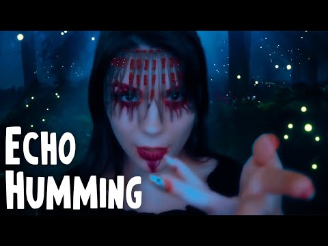 ASMR Hypnotic Echo Humming 💎Siren Song, Soft Singing, Inaudible Whisper and Night Sounds