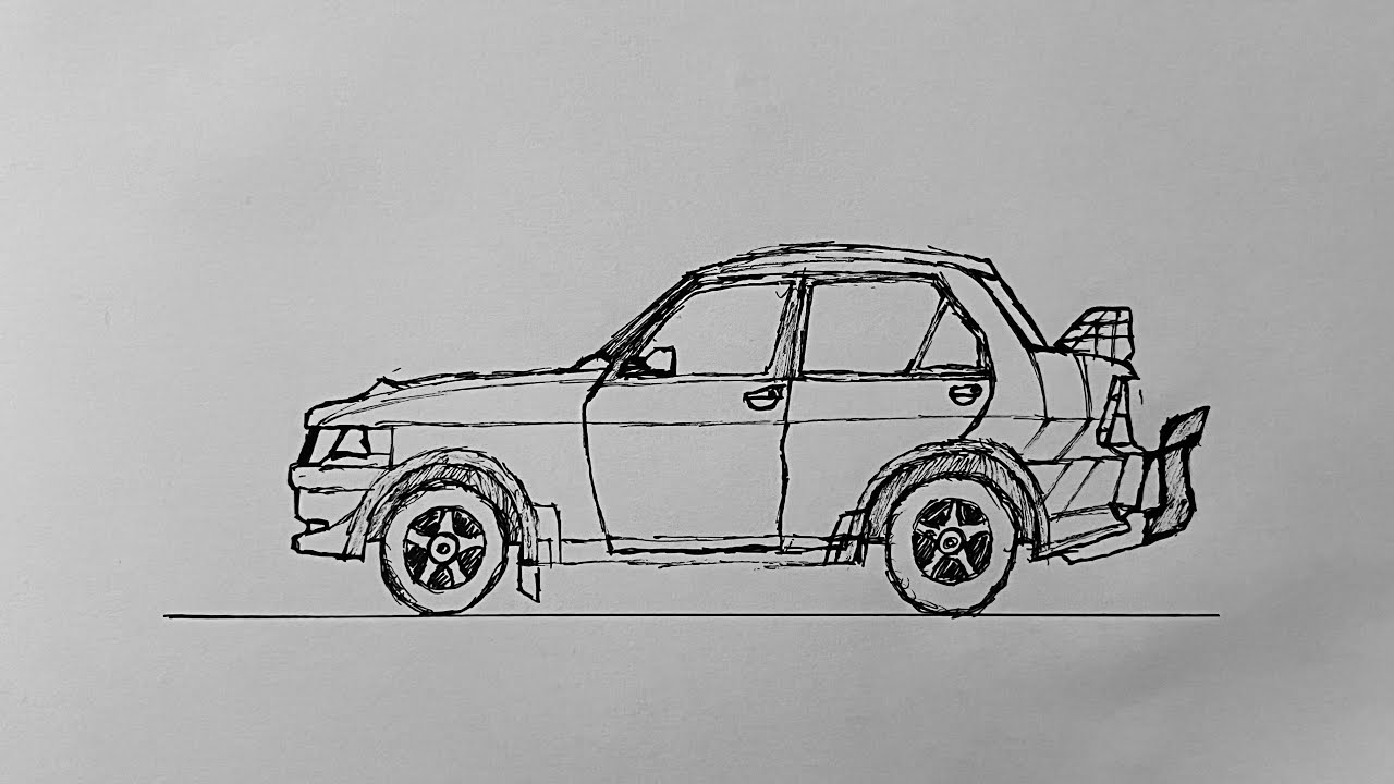 How to draw a Rally car - YouTube