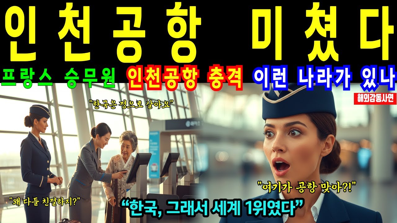 [해외감동사연] 인천공항 충격 — 프랑스 승무원 “여기가 공항 맞아?!” 하며 멘붕 온 순간