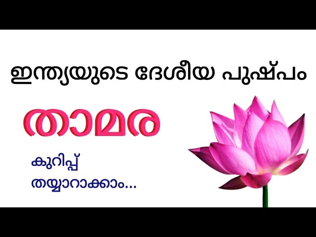 Flower Lotus Short Notes In Malayalam