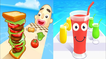 Sandwich Run VS Juice Run 🥪🍎🍓 | Max All Level Gameplay | Android & iOS Running Games