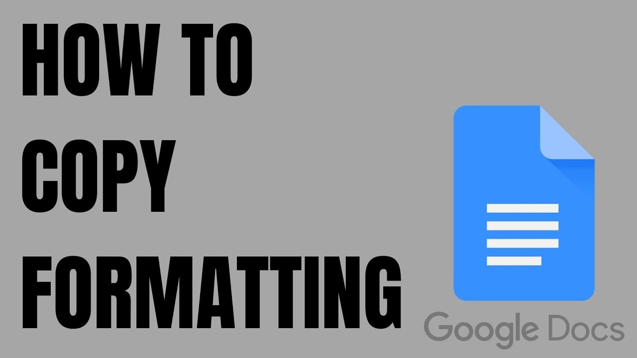 How to Copy Formatting in Google Docs - YouTube