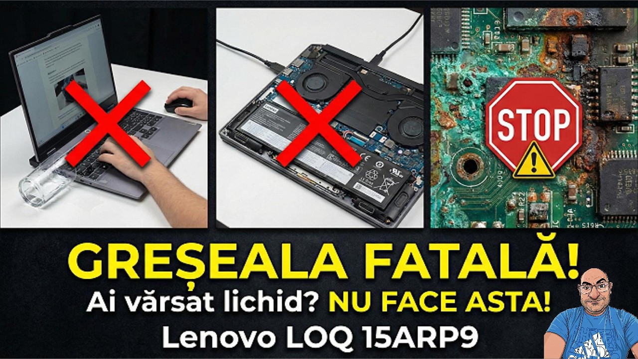 AI VĂRSAT LICHID PE LAPTOP ? Greșeala care a distrus acest Lenovo LOQ 15ARP9 !