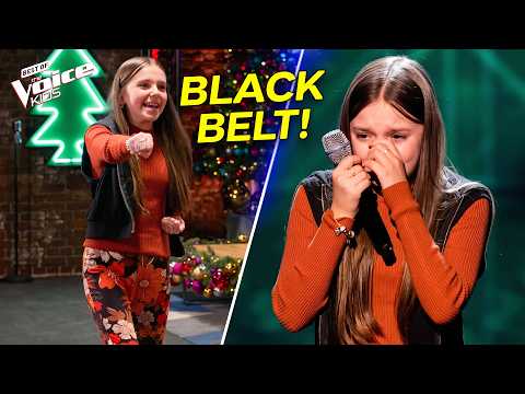12-Year-Old Dropped Karate Kicks At Backstage Before Shattering Studio! | The Voice Kids