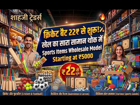 Cricket Bat 22₹ से शुरू ||  Sports Items Wholesale Market In delhi Sadar Bazar || Badminton Racket,