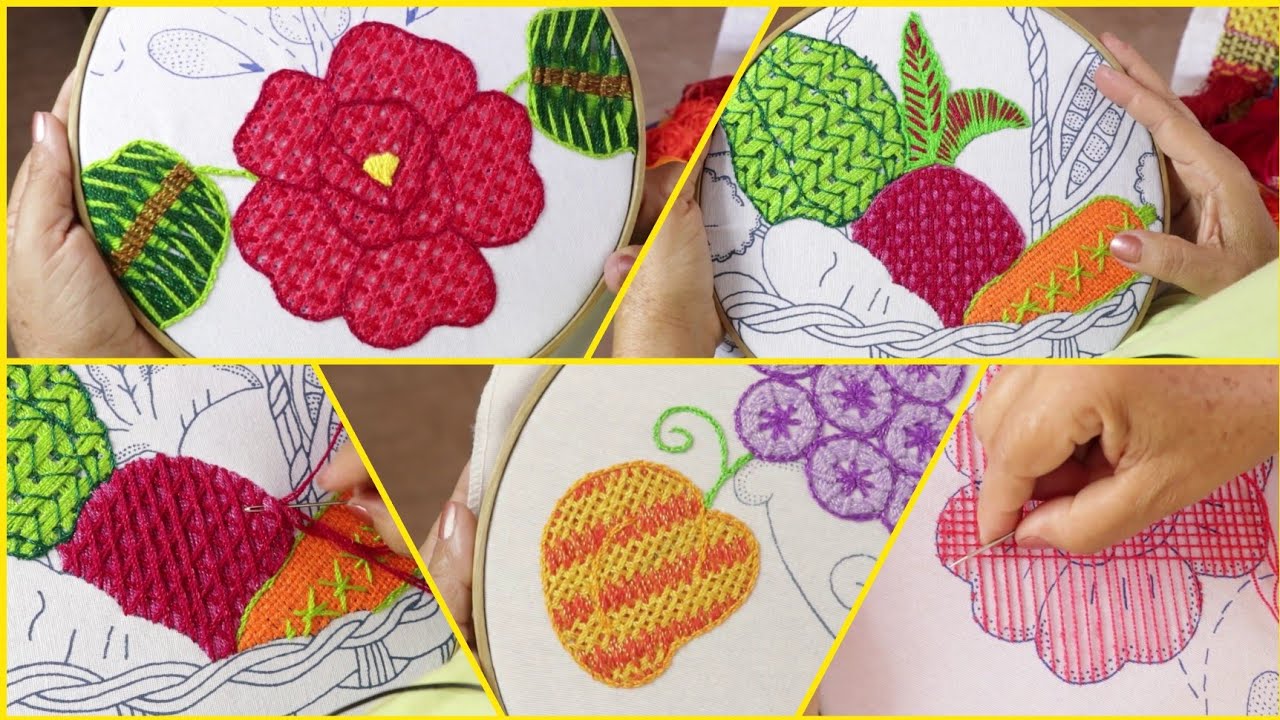 BORDADO FANTASÍA PUNTADAS FÁCILES Y RÁPIDAS Hand embroidery #54 | EASY EMBROIDERY @BORDADOS FACILES