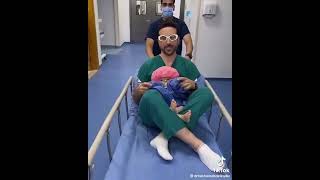 Doctor Cheers Up Patients - Caring