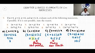 BASIC ELEMENTS OF C++ Exercises 2 Question 7) D S Malik C++ Programming Edition 5