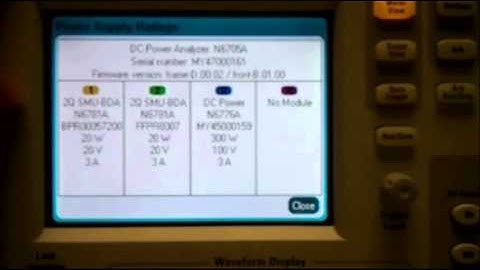 Checking firmware revision and module serial numbers in an Agilent N6705