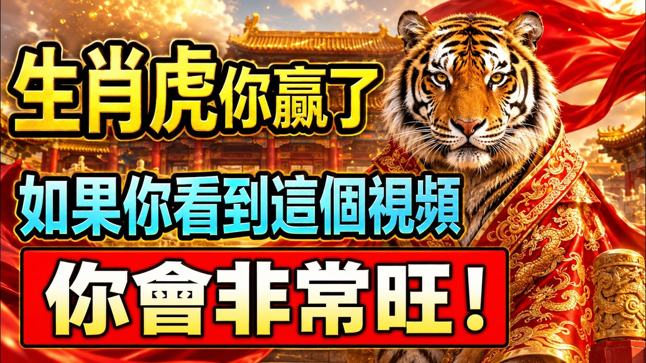 屬虎人熬出頭了!命理封印即將解除,前半生受的苦開始回報,後半生財運福運大爆發!#生肖運勢 #2026運勢 #財運 #貴人運 #否極泰來 #易經 #紫微鬥數 #十二生肖 #晚年運勢 縮圖