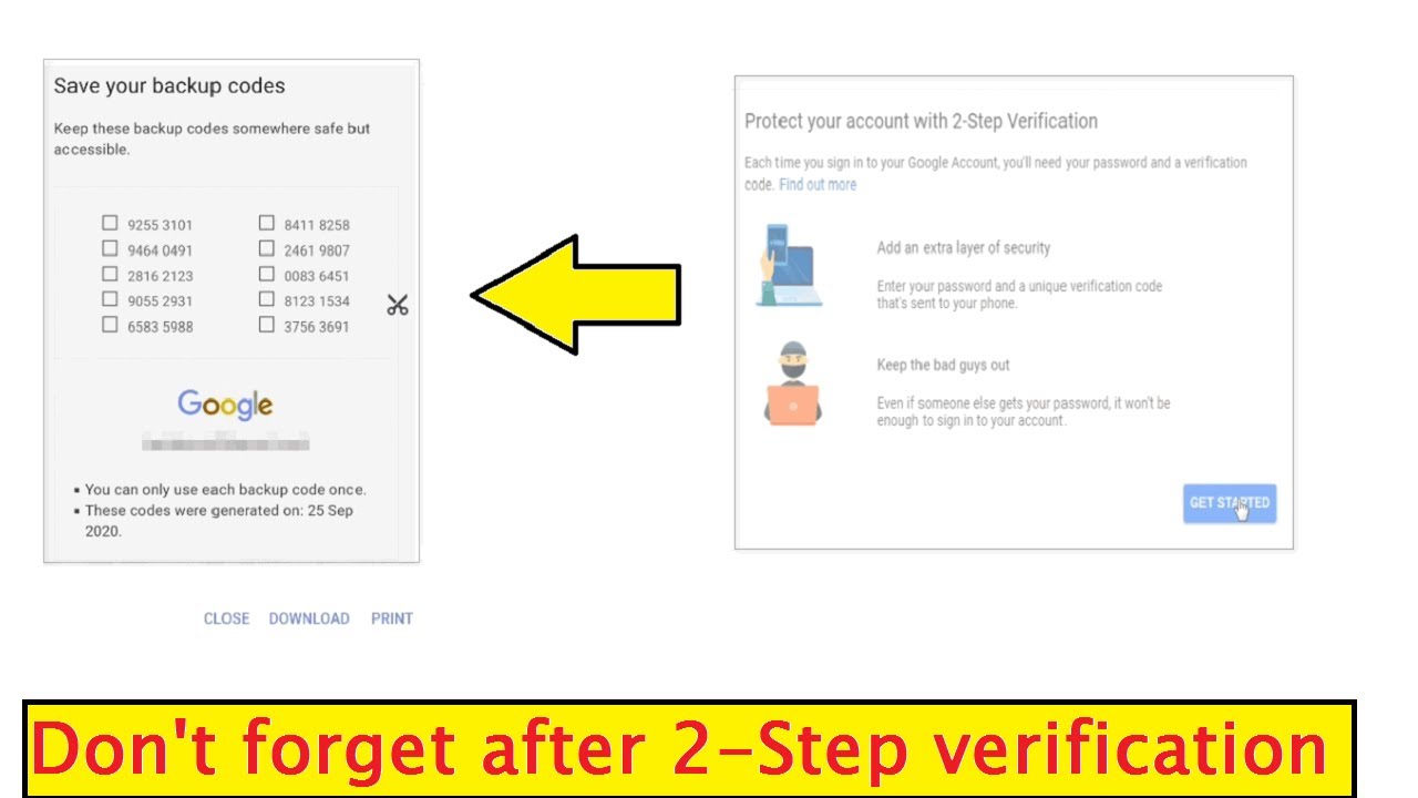 Don't forget, after 2-step verification | Download 8 digit backup code ...