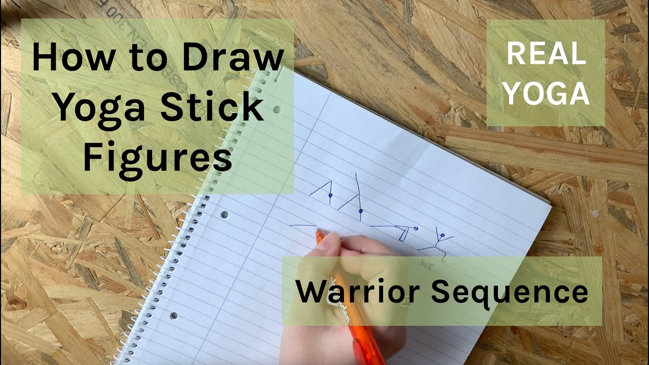 How to Draw Yoga Stick Figures Warrior Sequence Standing Asanas