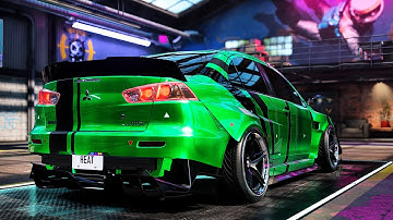 NEED FOR SPEED HEAT 4K ULTRA - MITSUBISHI EVO X K.S GREEN | CUSTOMIZATION AND GAMEPLAY