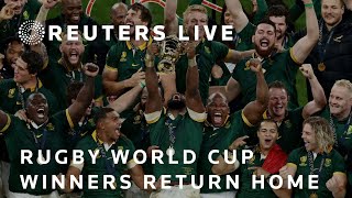 LIVE: Fans welcome the Rugby World Cup champions home in South Africa