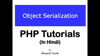 Object Serialization in PHP