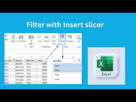 Filter with insert slicer in Excel