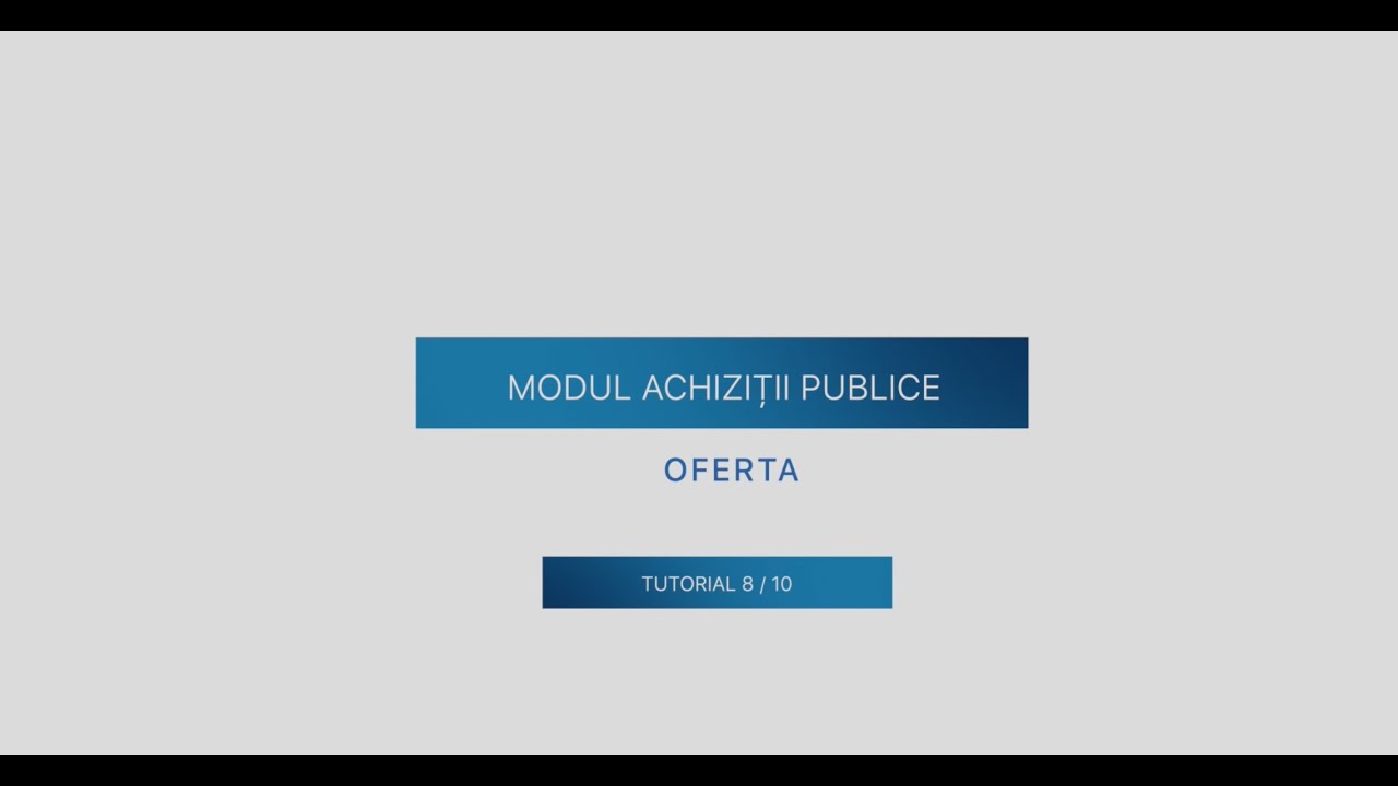 Achiziții publice - Oferta