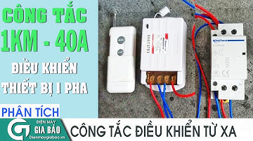 Công tắc điều khiển từ xa 1 km kết hợp contactor 1 pha bật tắt máy bơm, máy rửa, thiết bị trang trại