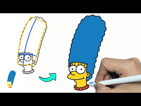DIBUJA FACILITO! #8 CÓMO DIBUJAR A MARGE SIMPSON "PASO A PASO" | HOW TO DRAW MARGE FROM THE SIMPSONS