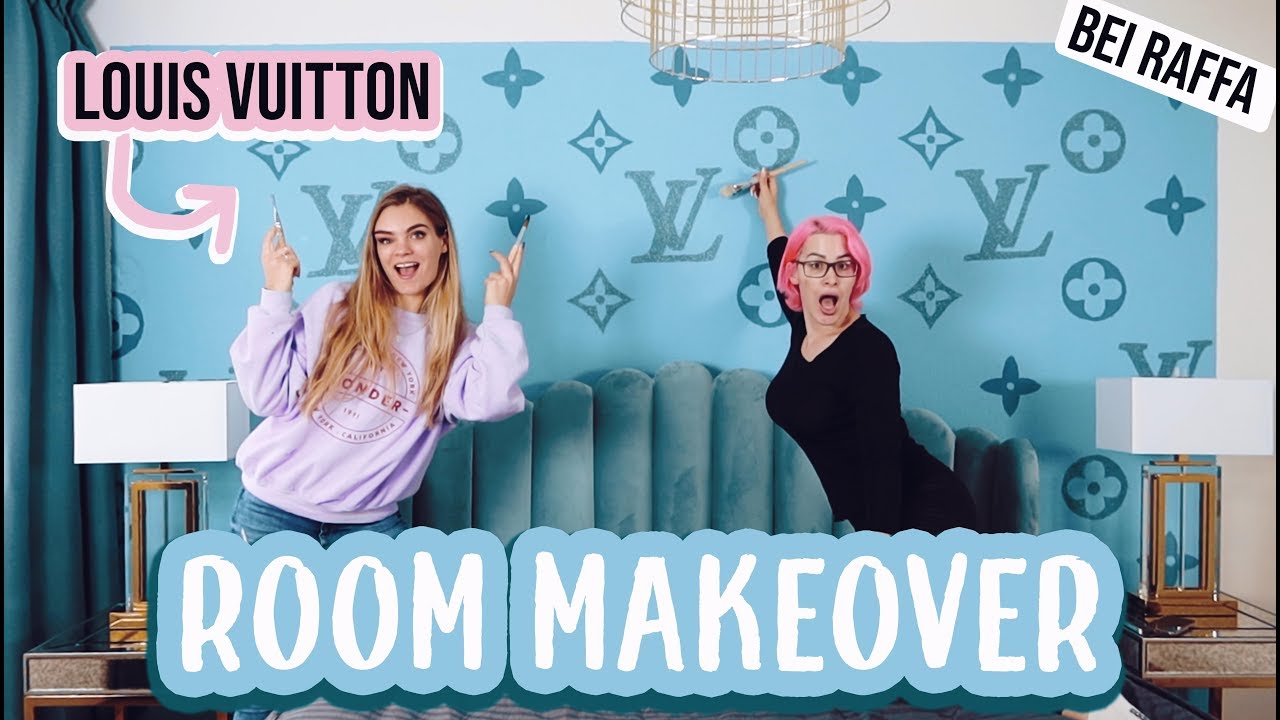 Bedroom Louis Vuitton Wall - Room Makeover DIY 