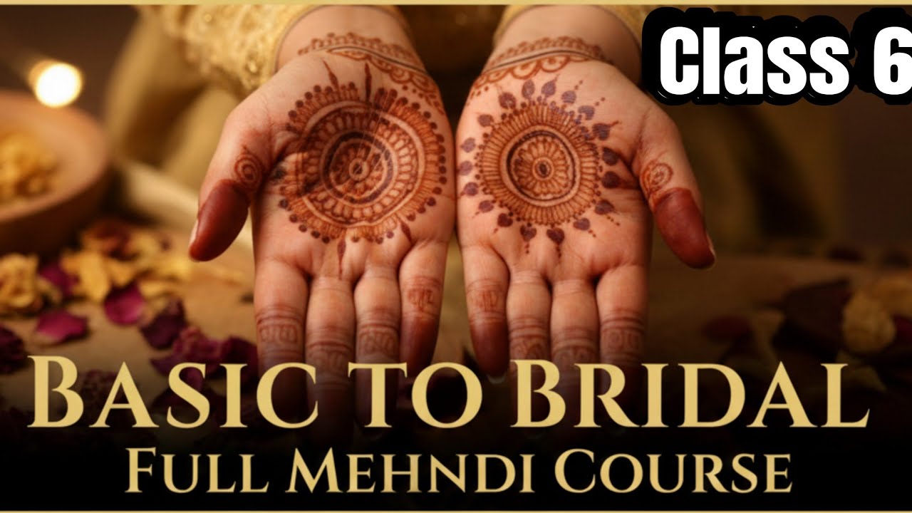 Basic To Bridal Full Mehndi Course || Class 6 Belt & Border design || Free mehndi classes 🌿