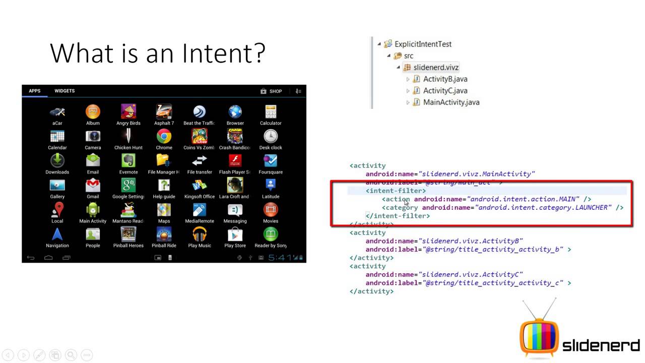 Lession 23 Android Intent Tutorial Explicit Intents Part 1 HD 1080p HD ...