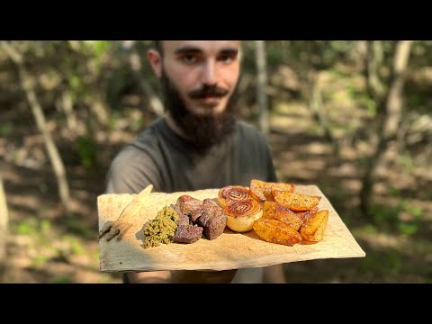 ტყეში ხის ნივთების გამოთლა ! ყველაზე გემრიელი საჭმელი რაც ოდესმე გამიკეთებია !