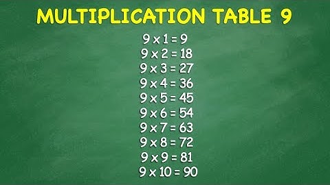 Multiplication Table 9