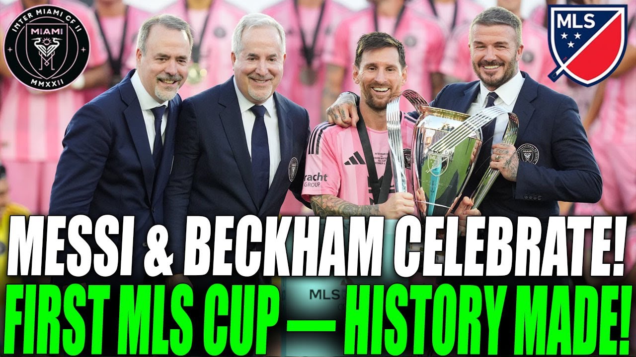 🚨Месси, Бекхэм и игроки «Интер Майами» празднуют победу в историческом первом Кубке MLS.