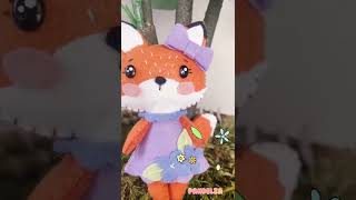 Datos Fox doll felt softy toy pattern. Hand sewing felt woodland animal. Guía