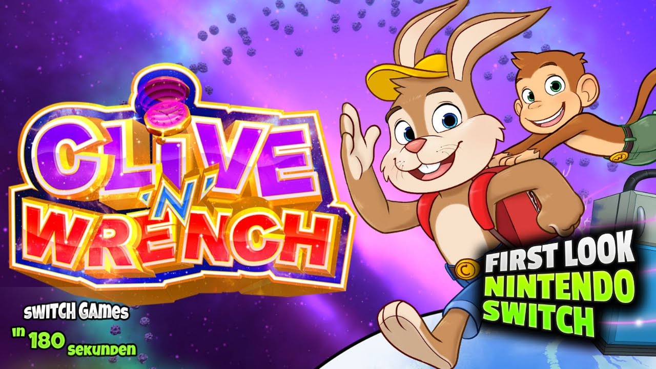 Clive 'N' Wrench TOP Jump ´n´ Run Nintendo Switch Games in 180