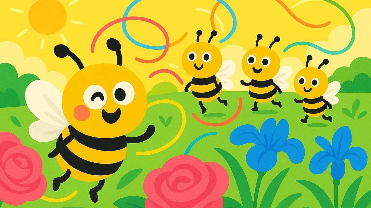 L'ape gialla e nera vola tra i fiori 🌼🐝 Filastrocca per bambini