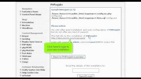 Install PHProjekt using Fantastico