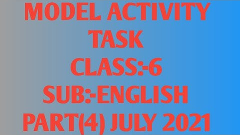#wbbse #westbengal Model Activity Task Class 6 English( part 4) 2021