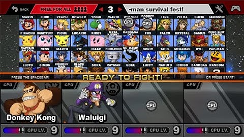 Super Smash Flash 2 - v1.3 Battle #8 Donkey Kong vs Waluigi